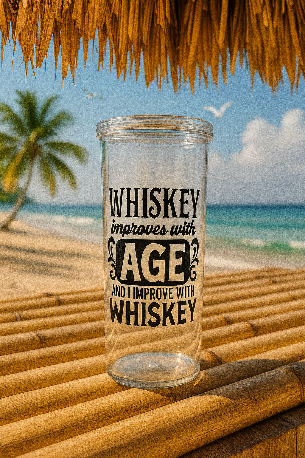 "🥃🔥 Sip, Laugh, Repeat! Bold design + 16oz fun = the ultimate cup for whiskey lovers who age like fine spirits! 🕶️✨ #WhiskeyVibes #PartyReady"