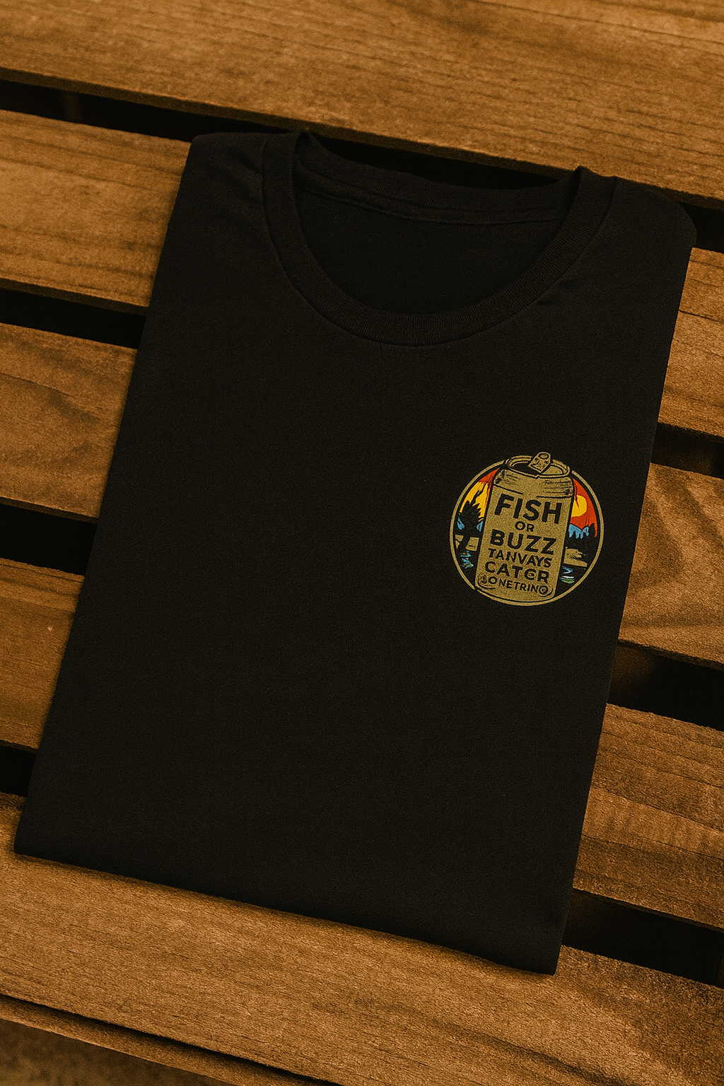 Black 100% Cotton Tee – Lightweight • Breathable • Made for Fishing & Fun 🎣🍻🌅