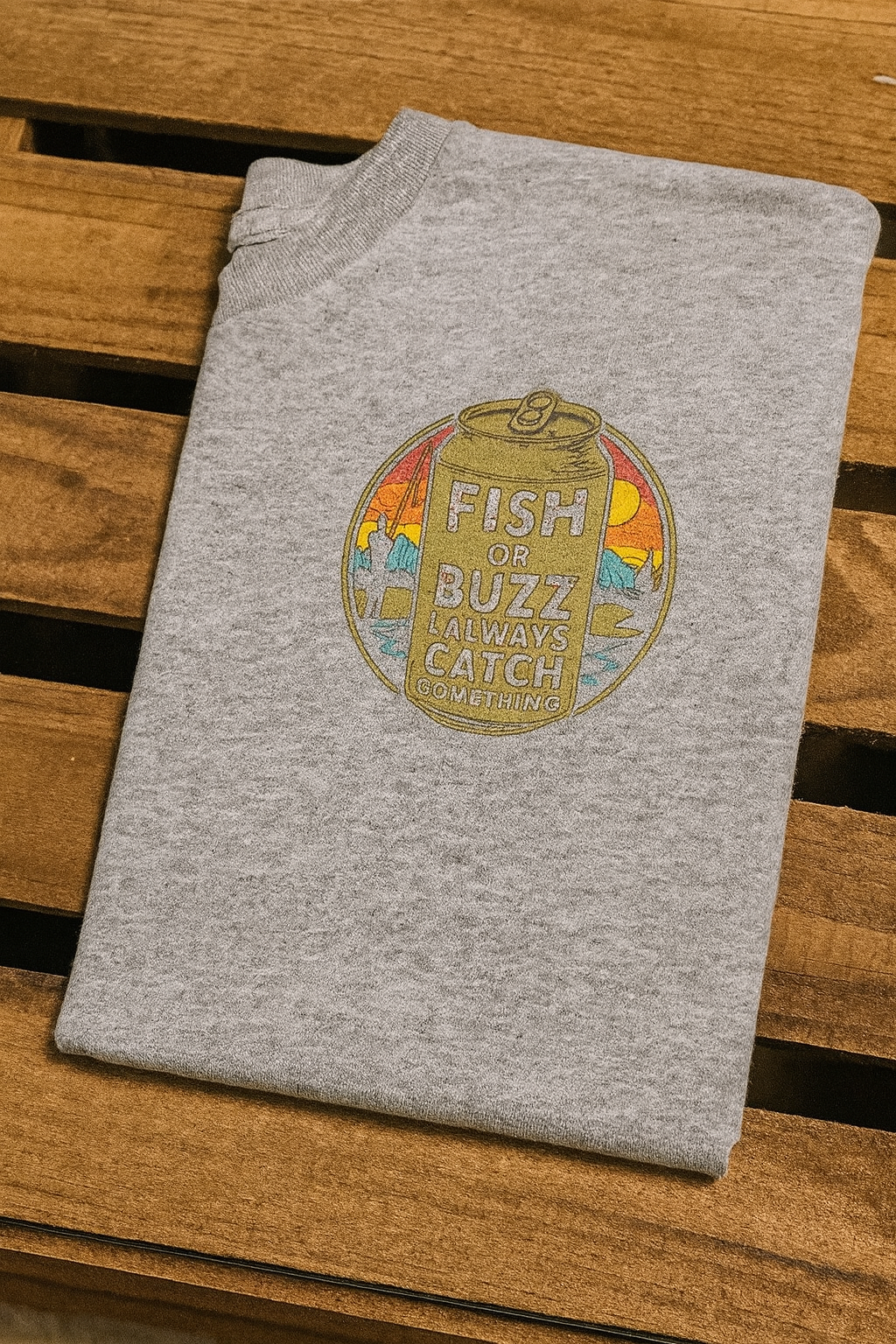 Light Grey 100% Cotton Tee – Soft • Breathable • Perfect for Fishin’ & Chillin’ 🍻🎣🐟