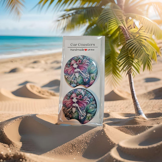 Car Coaster 2 Pak 🧜‍♀️🌊 🌴⚓