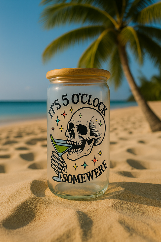 ⏰ “Who needs a clock🍸🌴 Life’s better when it’s always 5 o’clock somewhere!” 16oz🥤☀️