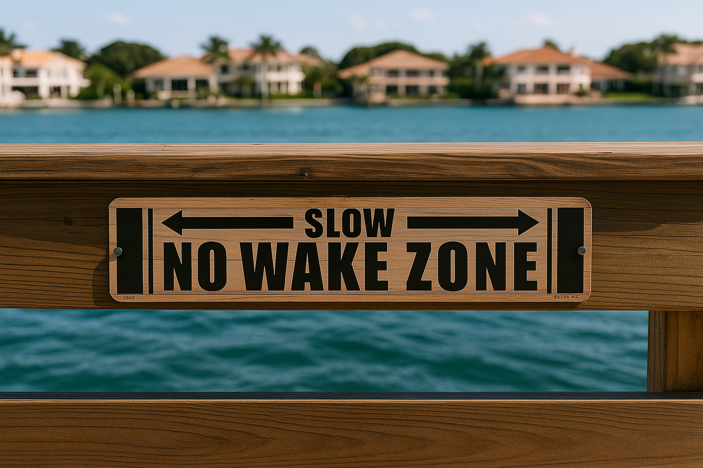 18” x 4” Metal Sign – “SLOW NO WAKE ZONE” 🪧🚤⚓🌊🏝️