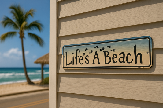 18"x4"Coastal Décor “Life’s A Beach” Metal Sign 🌴🏖️🐚🌊