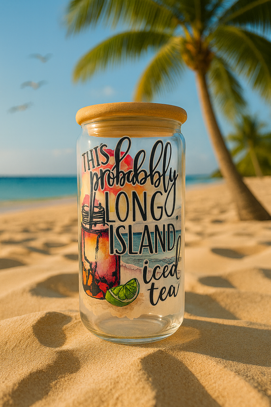 🌴☀️ Tropical Vibes Meet Icy Refreshment 🍹 Long Island Iced Tea 16oz🍋🌅