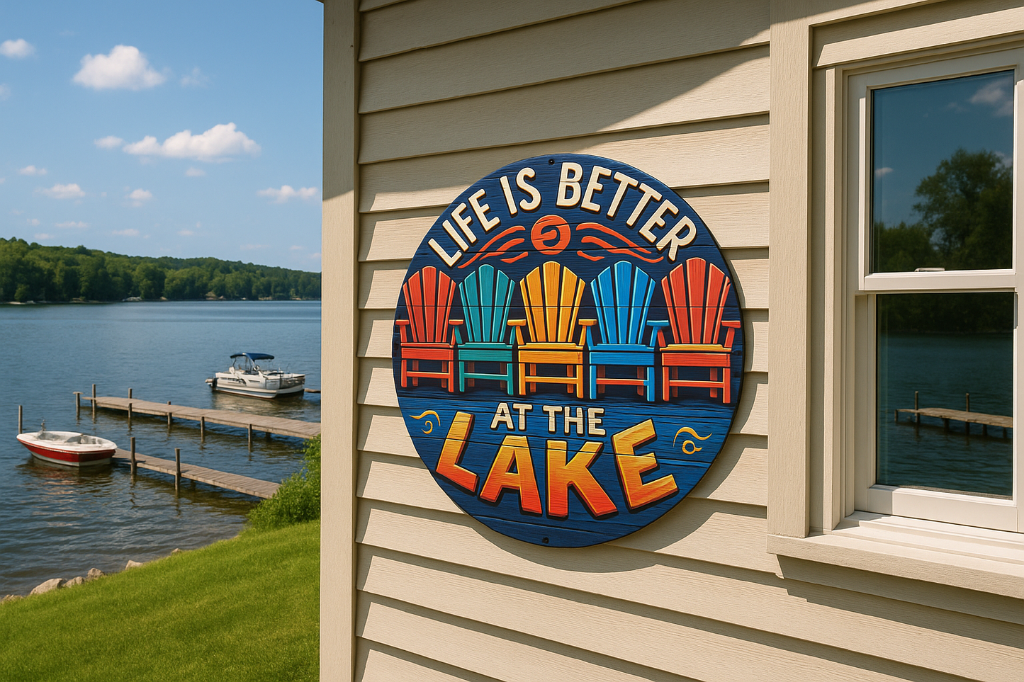 🚤🌊 Life is Better at the Lake Sign 🌲☀️