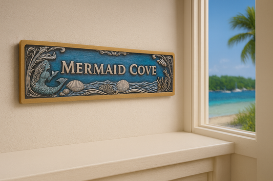🌴🧜‍♀️ Mermaid Cove Metal Sign 🌊☀️