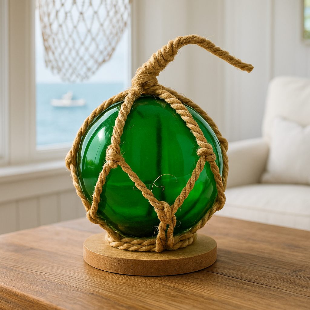 Green Fisherman Glass Ball  ⚓🌊🐚