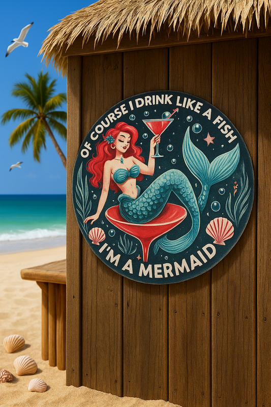 “Of course I drink like a fish… I’m a mermaid! 🍸🧜‍♀️🌊