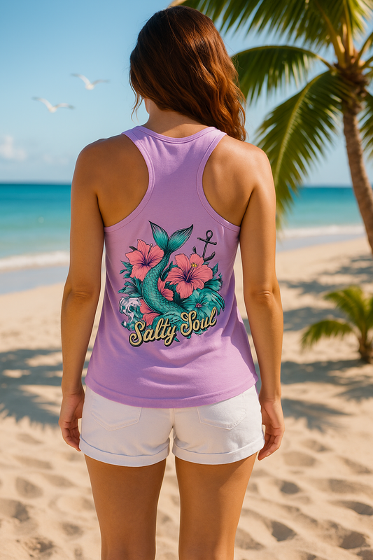 🌺🌊 “Mermaid vibes & salty tides ✨🐚 — this tank was made for every free-spirited Salty Soul!”