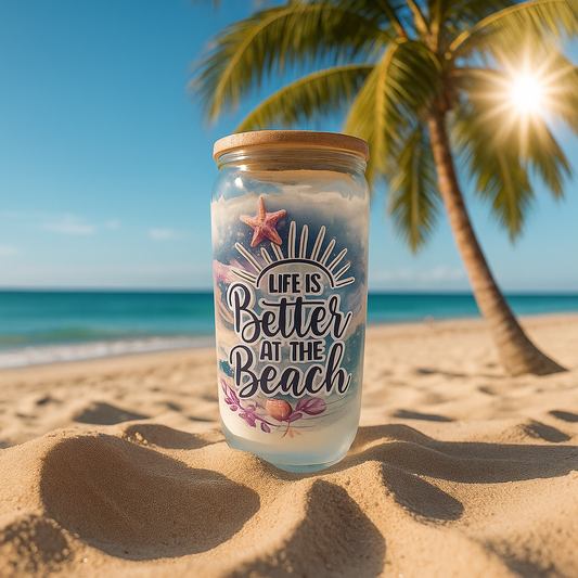 🌊“☀️Sip. Smile. Repeat. Because life’s always better at the beach! 16oz🐚🥤🌴💖