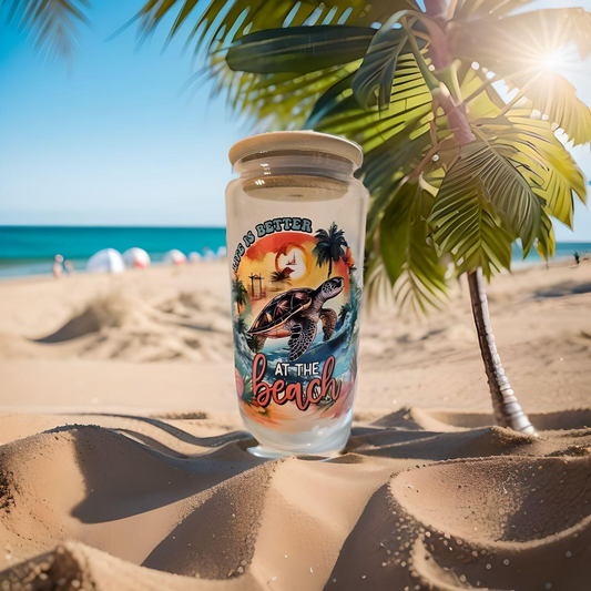 Majestic Sea Turtle 🐢🌊🐢 “Life is Better at the Beach” 🐚☀️16oz