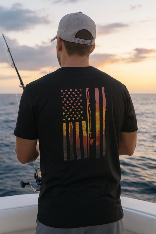 Black 100% Cotton Lightweight Tee – Breathable • Soft • Perfect for Fishing Days 🎣🐟