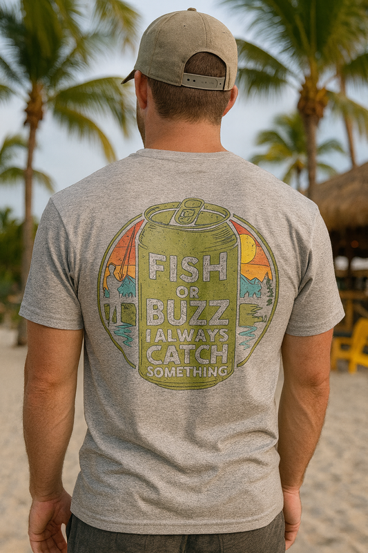Light Grey 100% Cotton Tee – Soft • Breathable • Perfect for Fishin’ & Chillin’ 🍻🎣🐟