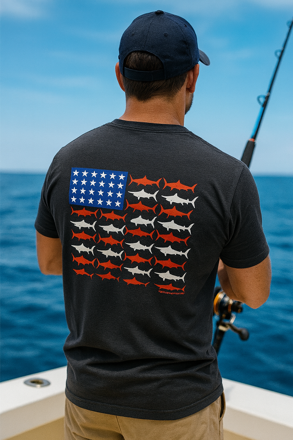 #FishingShirt #AmericanAngler #PatriotGear #CatchAndRelease #OceanLovers #FishingFashion🎣👕🐟🚤