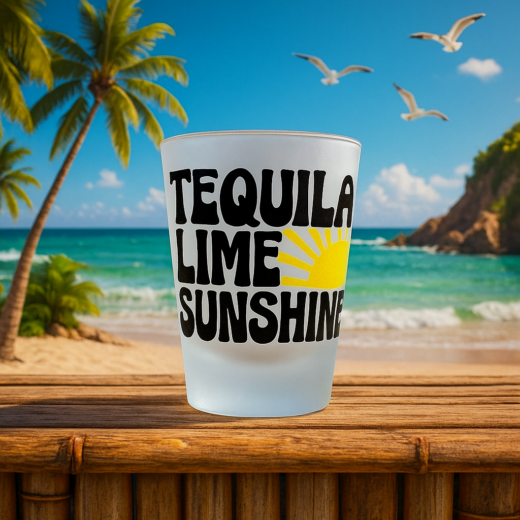 Tequila Lime Sunshine Shot Glass 1.5oz🌮🍋🌞