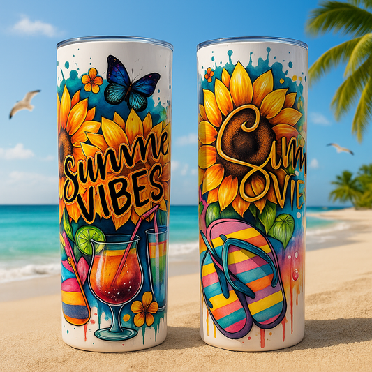 🌞🍹 “Flip-flops, sunshine & endless Summer Vibes! 🌻✨ Sip in style & let every drink taste like vacation. 🌴🌊🦋”