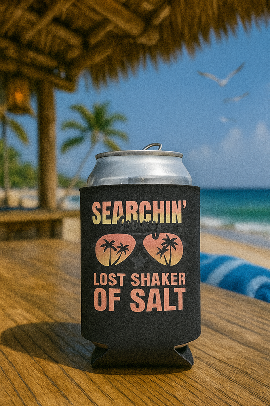 ✨🥤 Lost Shaker of Salt Can Koozie 🌴🍹 | Tropical 12oz Neoprene Drink Sleeve