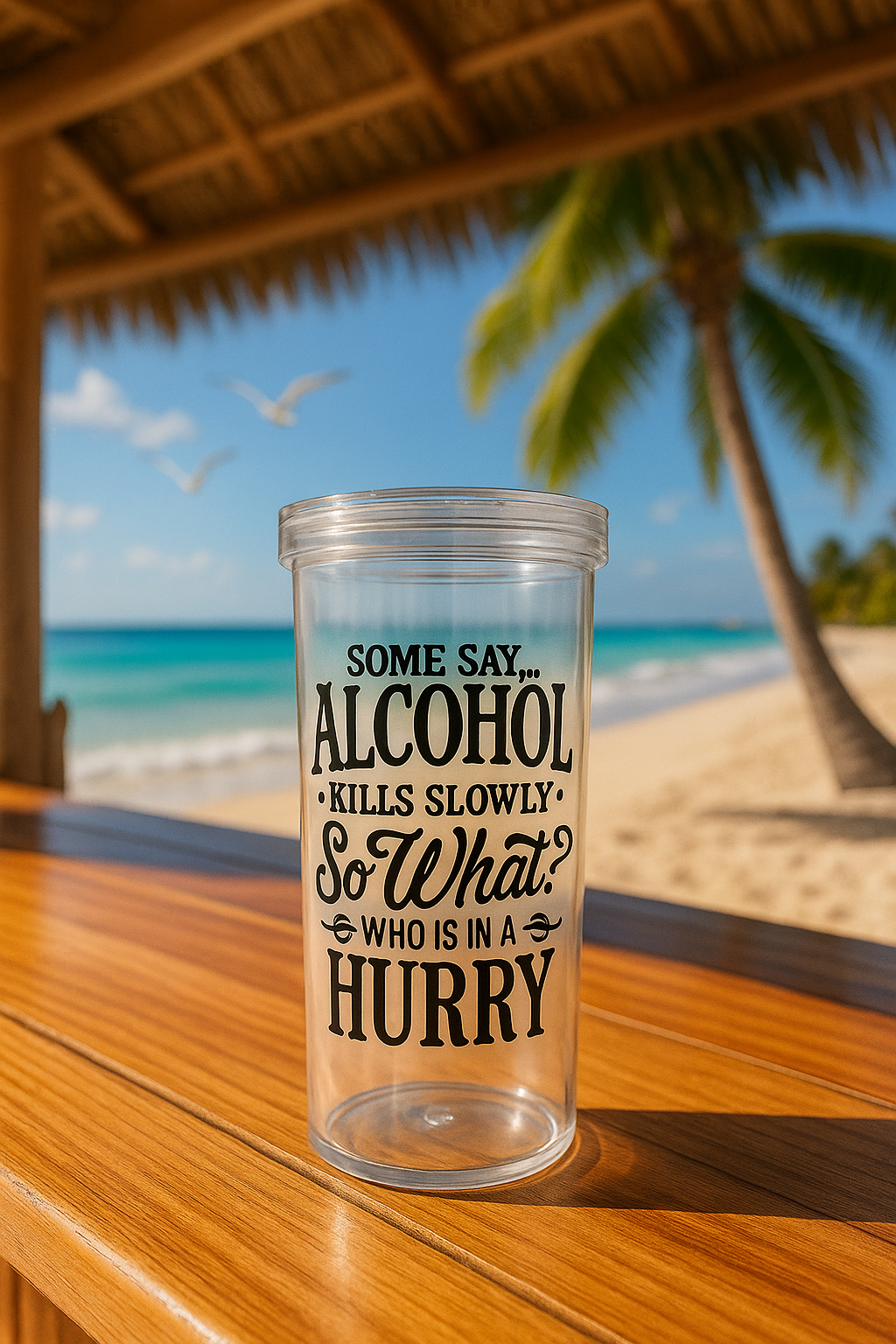 ✨🥤 Bold & Fun Plastic Tumbler with Lid & Straw 🥤✨"🥃🔥 Sip, Laugh, Repeat! Bold design +