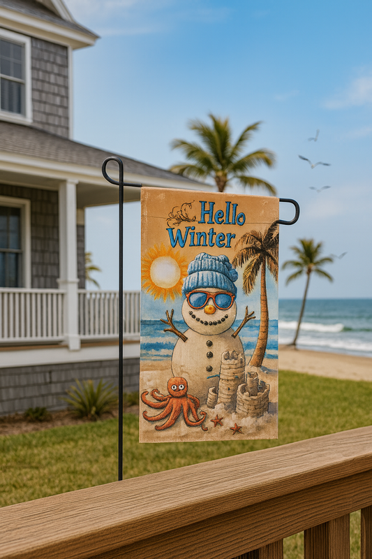 12x18 inch Hello Winter… Beach style! ❄️🏖️ ☀️⛄🌴
